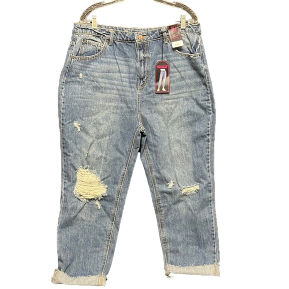 no Boundaries- super high rise slim straight cropped jeans - Picture 1 of 4